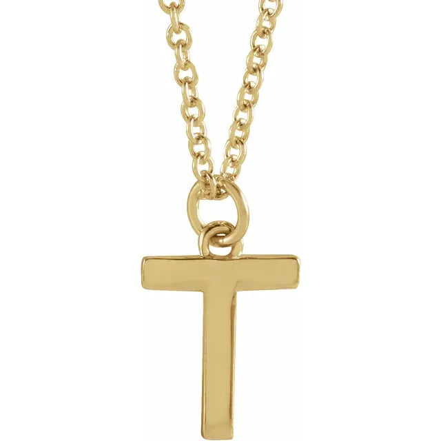10K Gold Uppercase Initial Pendant - View 60