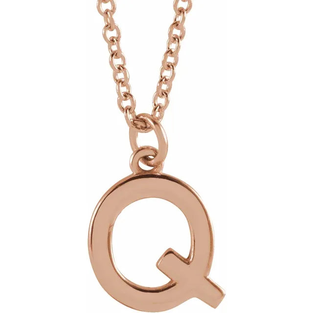 10K Gold Uppercase Initial Pendant - View 51