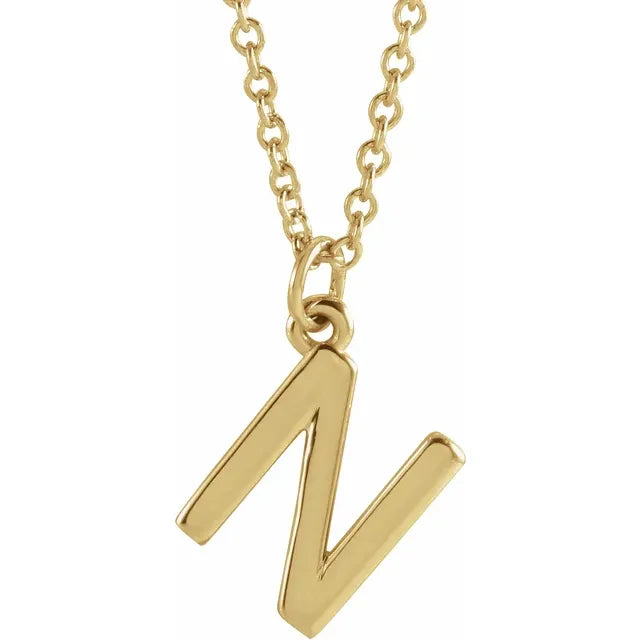10K Gold Uppercase Initial Pendant - View 42