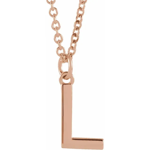 10K Gold Uppercase Initial Pendant - View 34