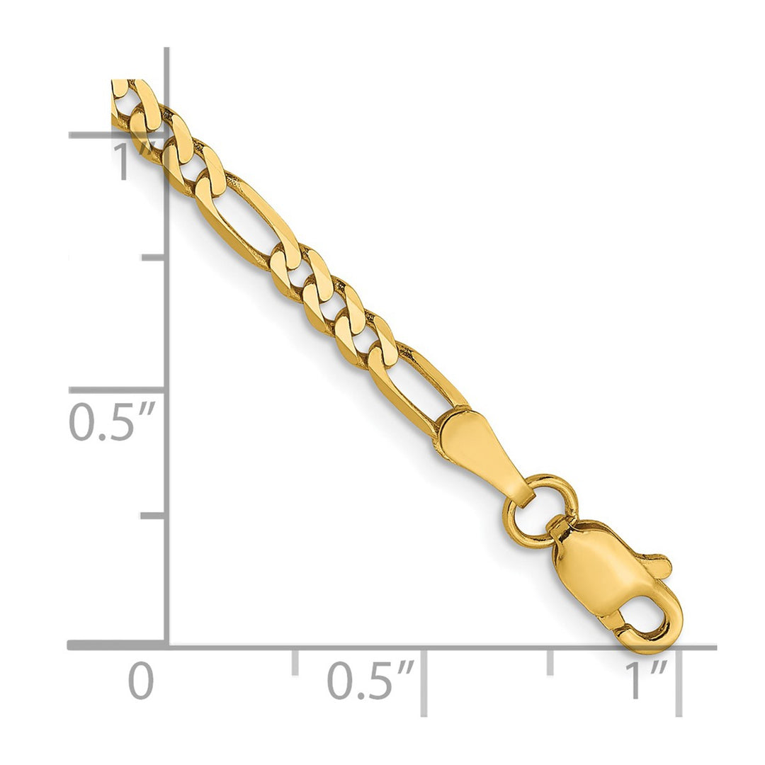 Gold 2.75mm Figaro Anklet, 9