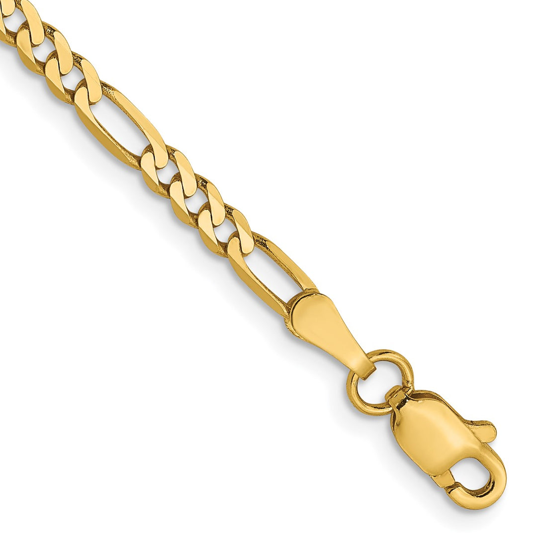 Gold 2.75mm Figaro Anklet, 9"