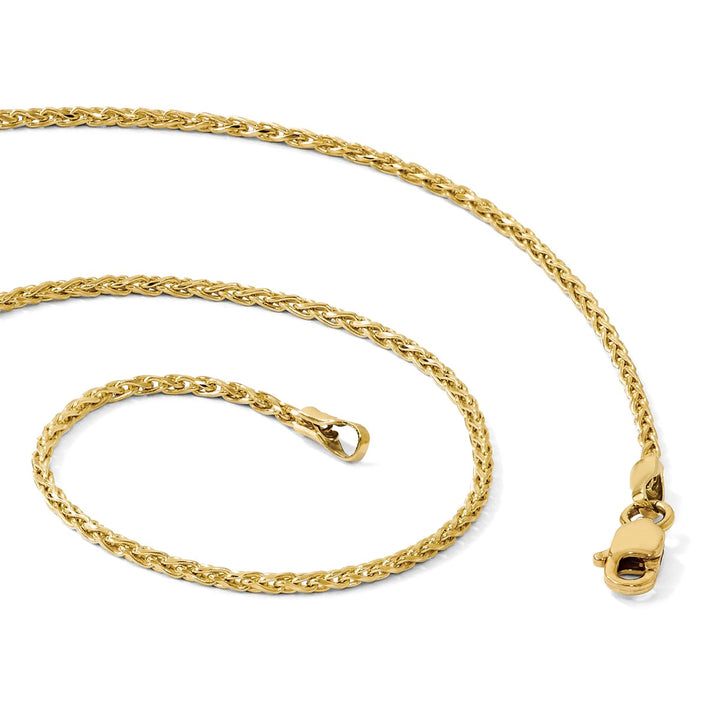 Gold 1.3mm Spiga (Wheat) Chain, 18"
