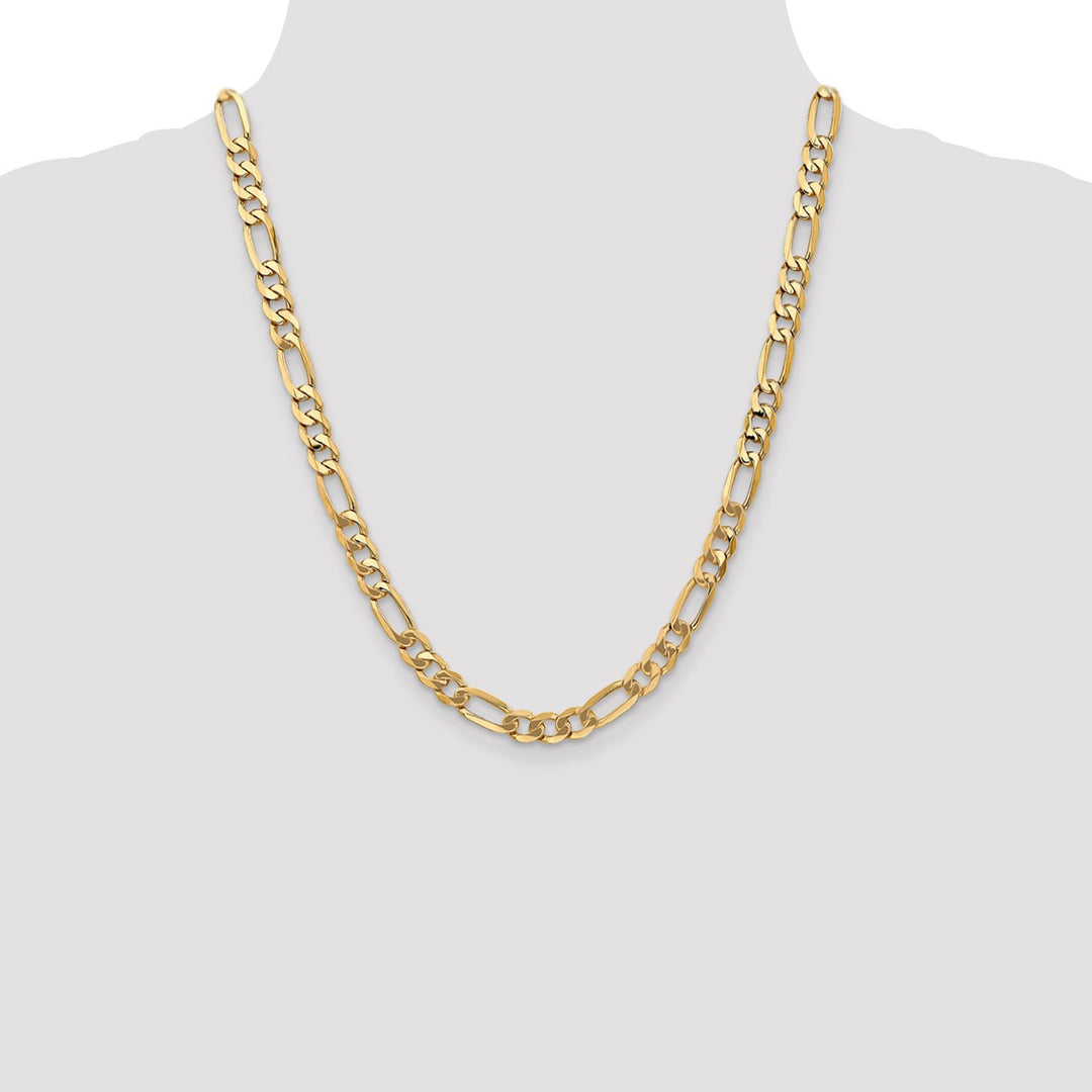 Gold 7mm Figaro Chain, 22