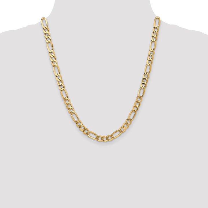 Gold 7mm Figaro Chain, 22"