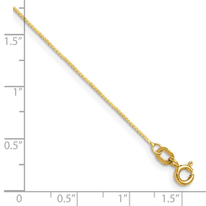 Gold 0.8mm Serpentine Chain, 8"