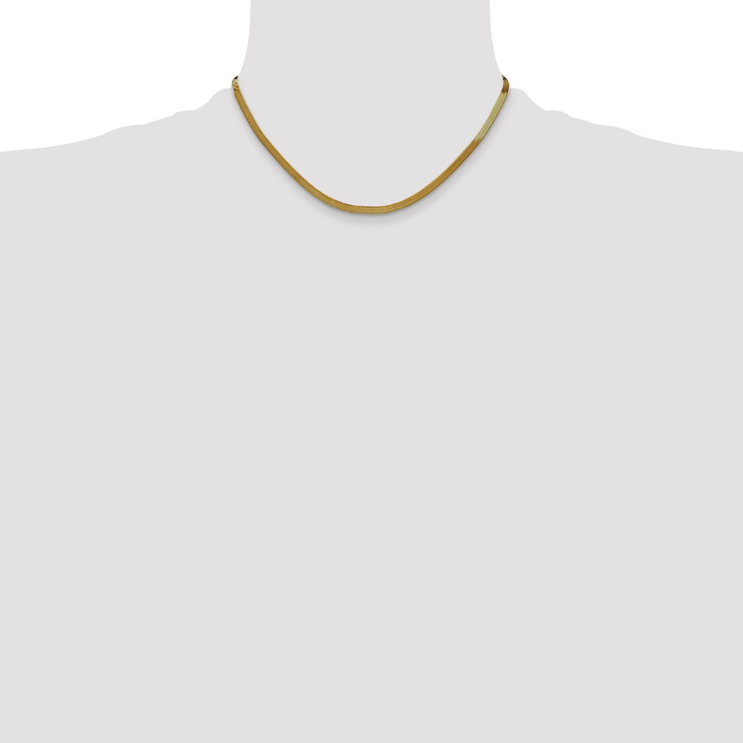 Gold 3mm Herringbone Chain, 16