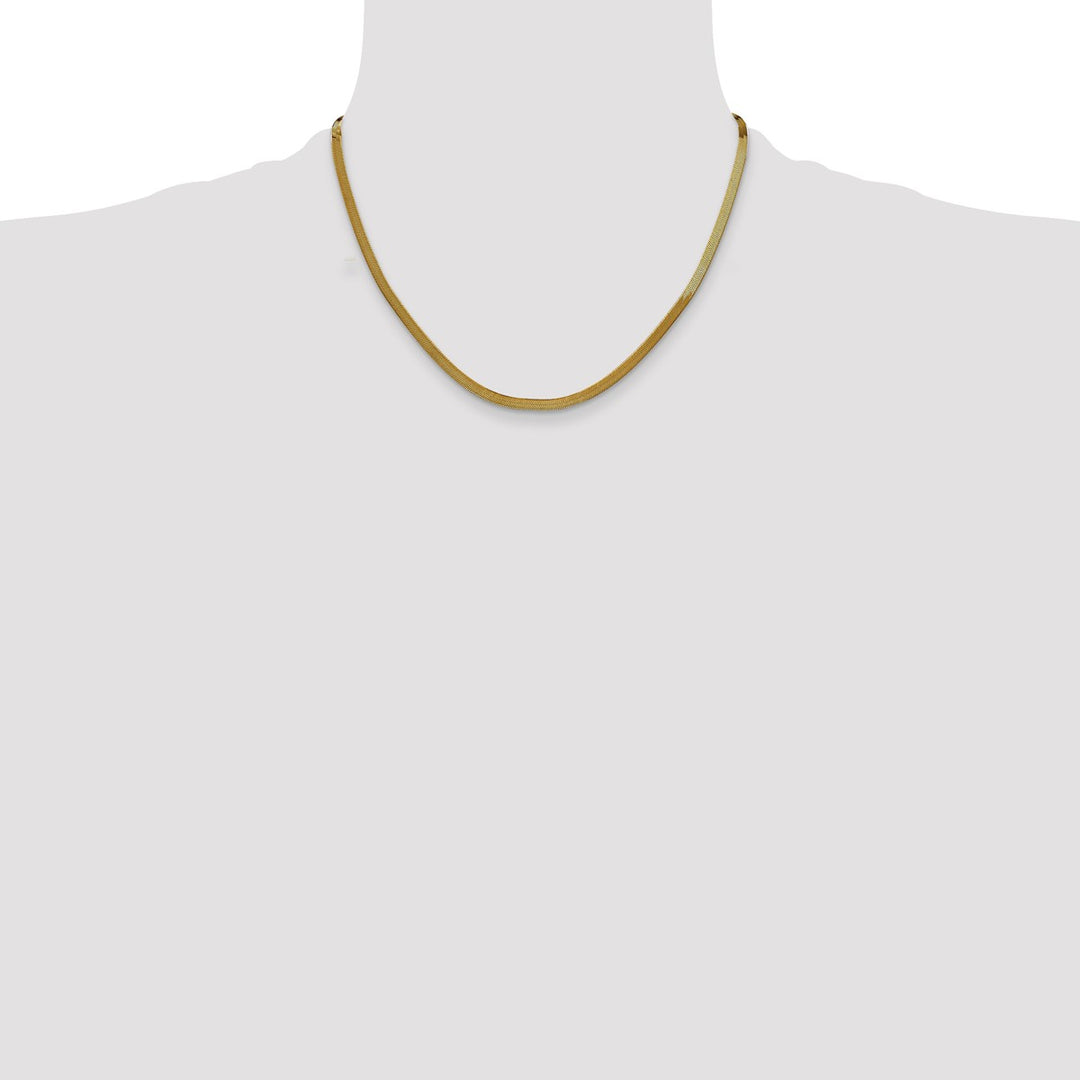 Gold 3mm Herringbone Chain, 18
