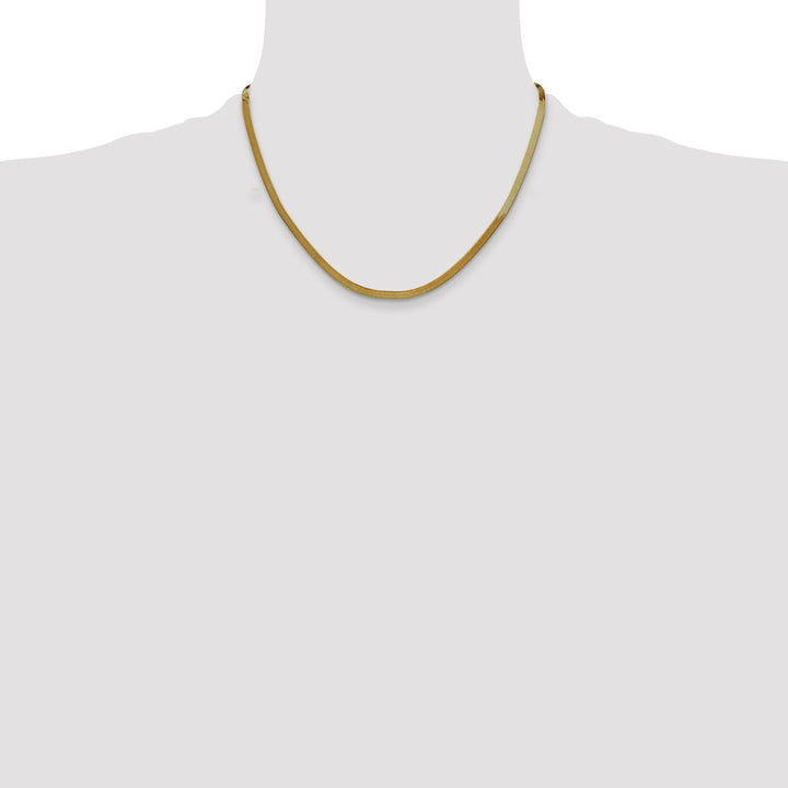 Gold 3mm Herringbone Chain, 18"