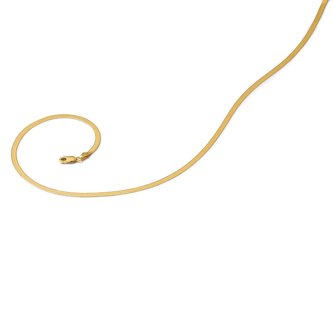 Gold 3mm Herringbone Chain, 18