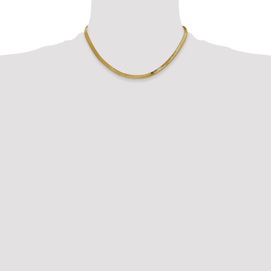 Gold 4mm Herringbone Chain, 16