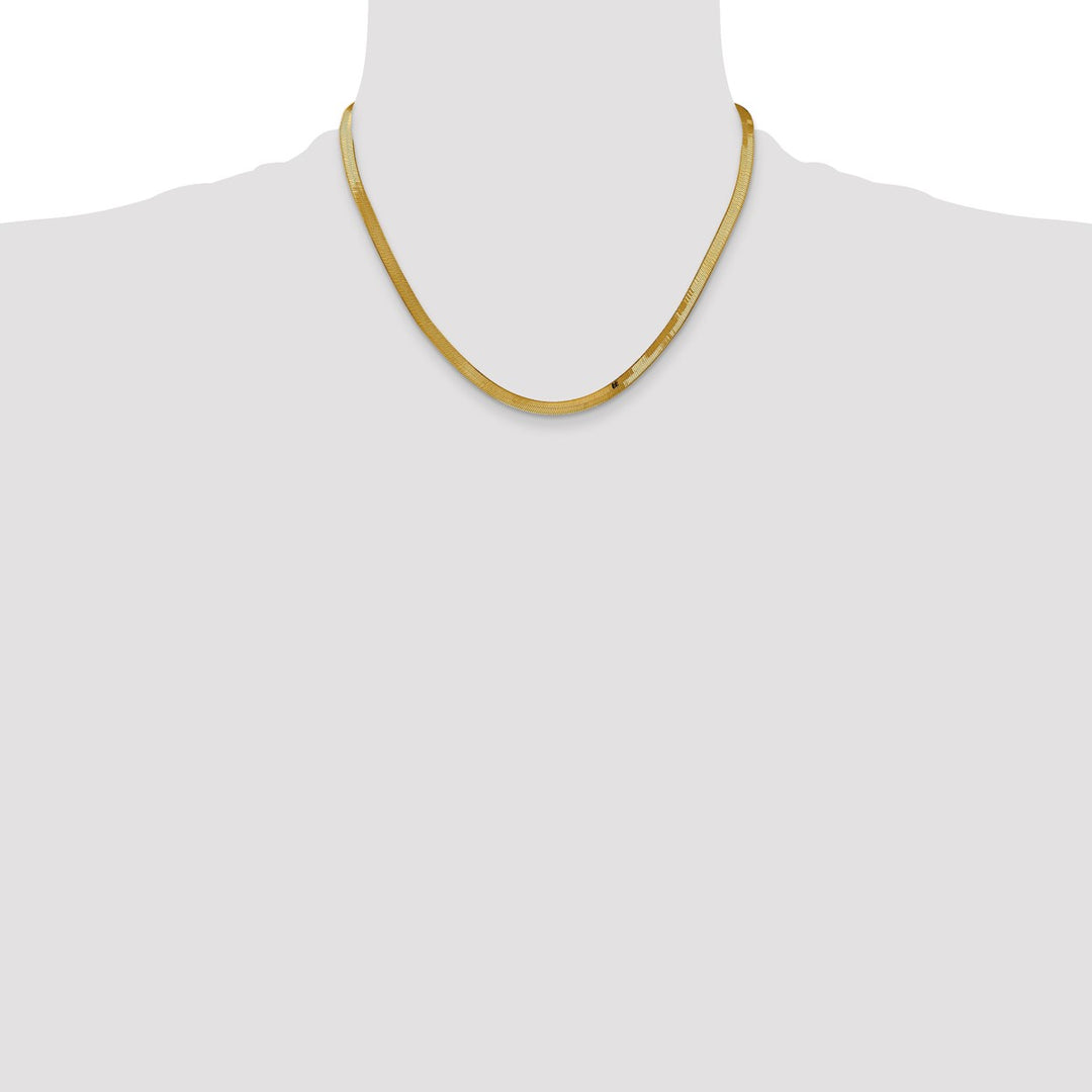 Gold 4mm Herringbone Chain, 18