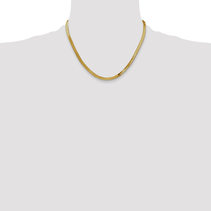 Gold 4mm Herringbone Chain, 18"