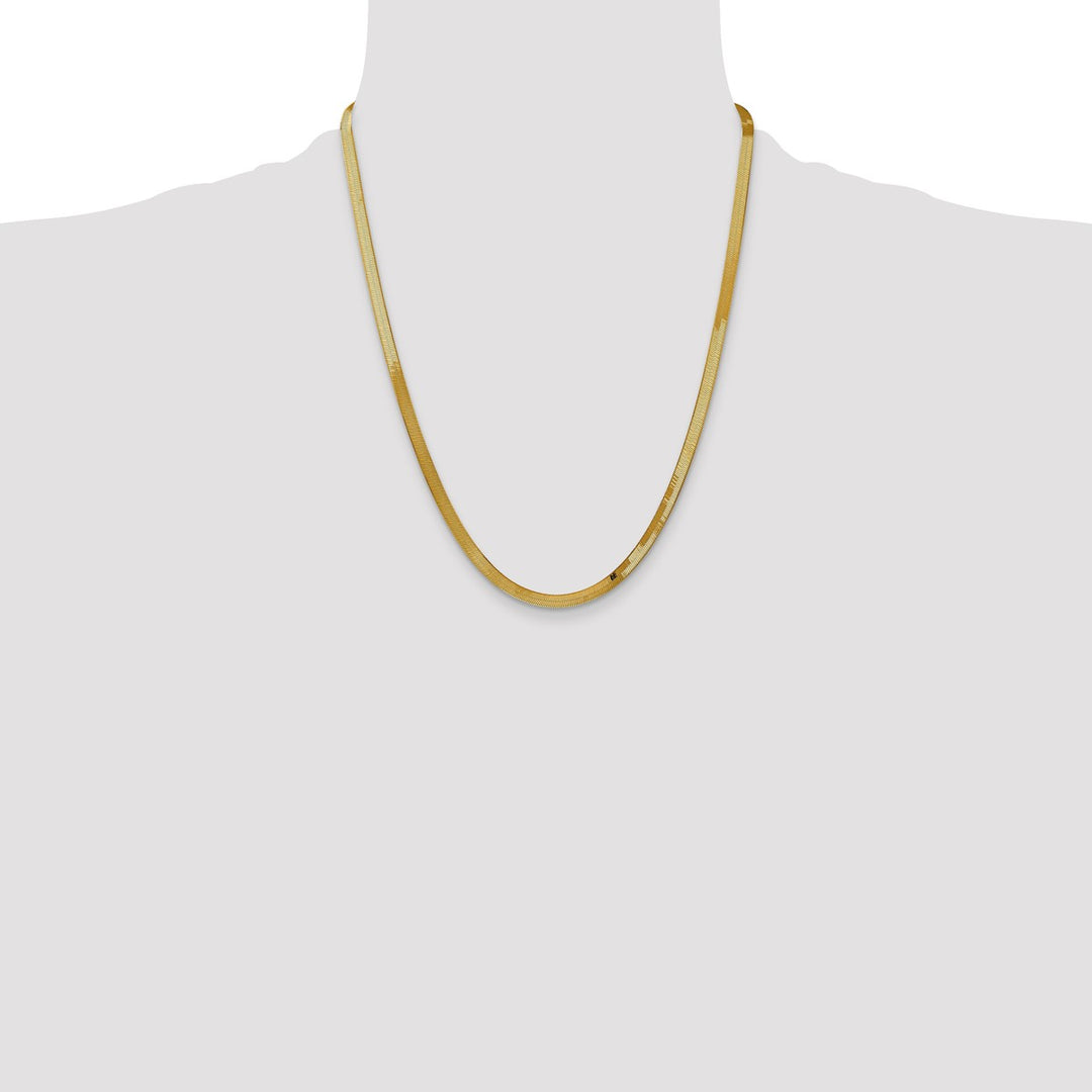 Gold 4mm Herringbone Chain, 22