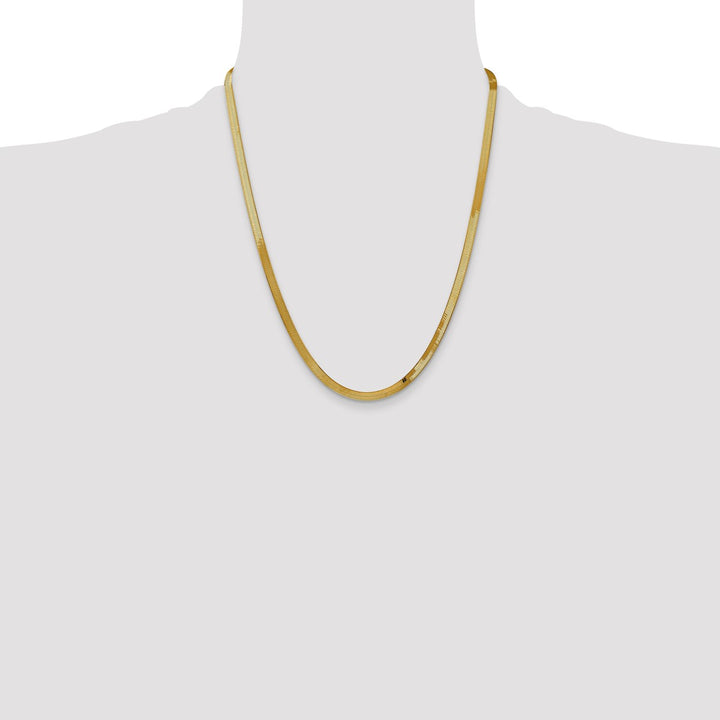 Gold 4mm Herringbone Chain, 22"