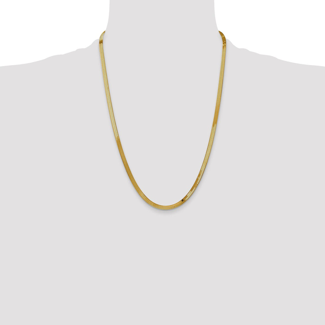 Gold 4mm Herringbone Chain, 24