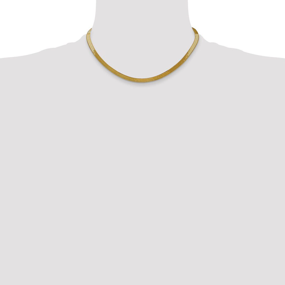 Gold 5mm Herringbone Chain, 16