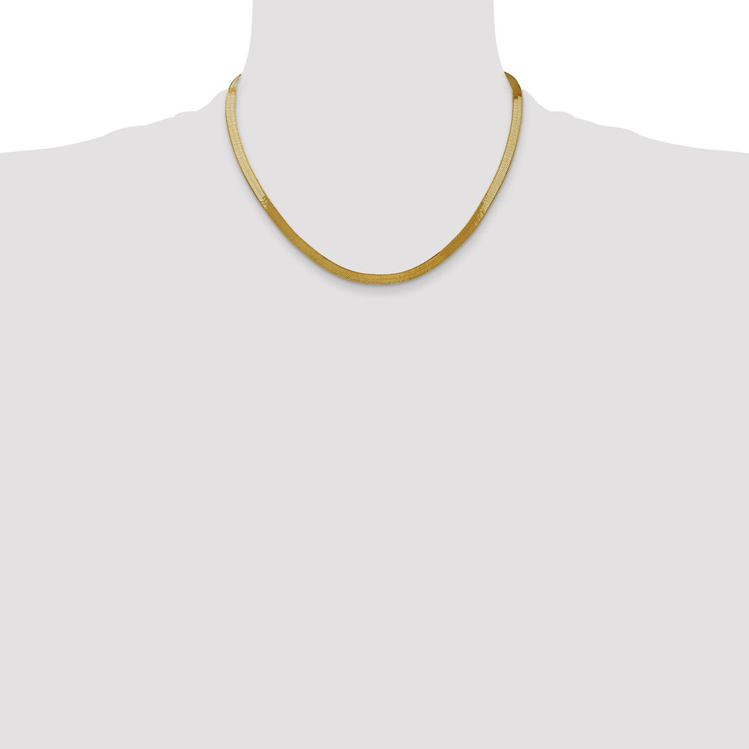 Gold 5mm Herringbone Chain, 18