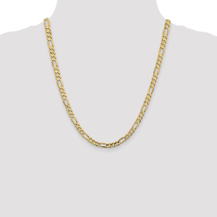 Gold 5.5mm Figaro Chain, 22"