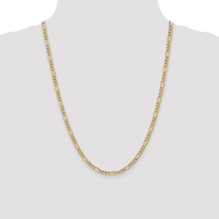 Gold 4.4mm Figaro Chain, 24"