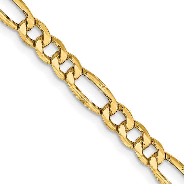 Gold 4.4mm Figaro Chain, 24"
