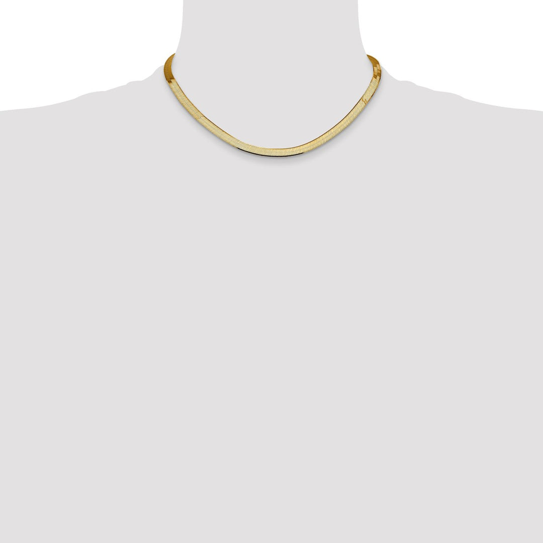 Gold 5.5mm Herringbone Chain, 16
