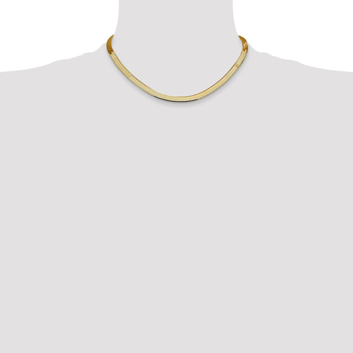 Gold 5.5mm Herringbone Chain, 16"