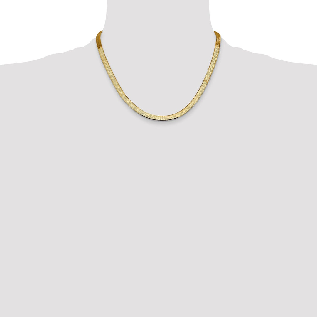 Gold 5.5mm Herringbone Chain, 18