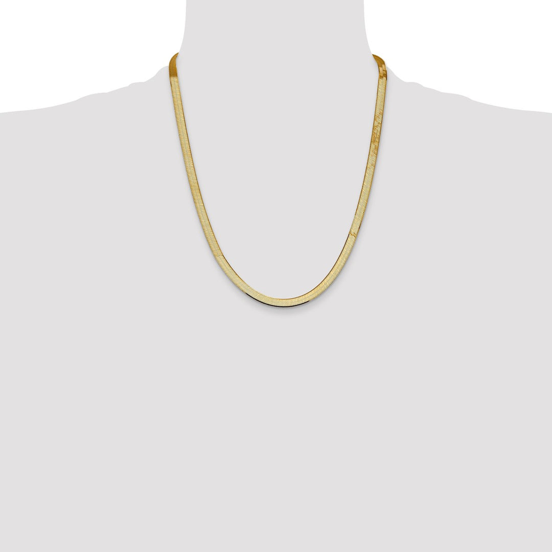 Gold 5.5mm Herringbone Chain, 22