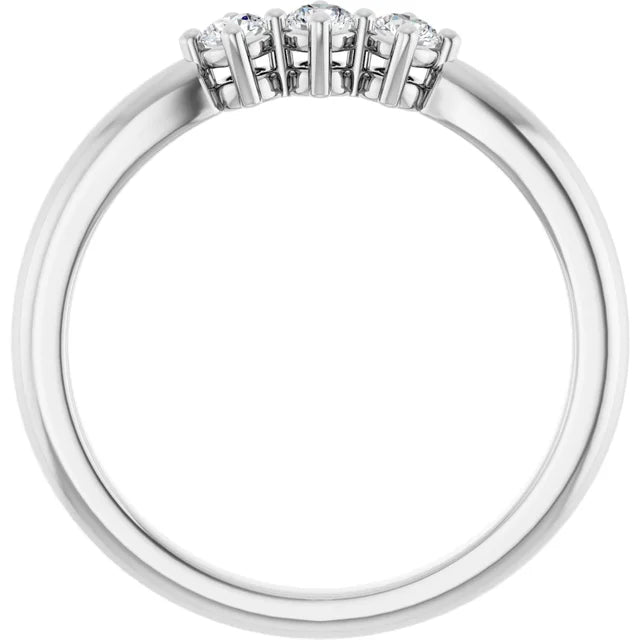 0.50CTW 10K Gold Ladies 3 Stone Design Past, Present, Round Cut Diamond Ring