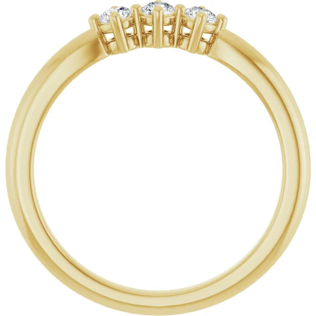 0.50CTW 10K Gold Ladies 3 Stone Design Past, Present, Round Cut Diamond Ring