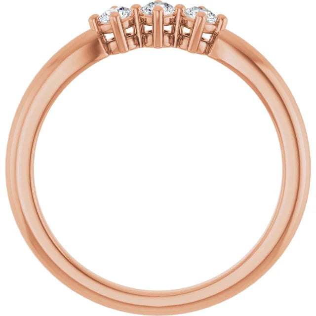 0.50CTW 10K Gold Ladies 3 Stone Design Past, Present, Round Cut Diamond Ring