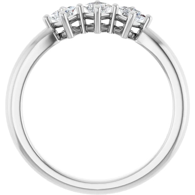 0.50CTW 10K Gold Ladies 3 Stone Design Past, Present, Princess Cut Diamond Ring