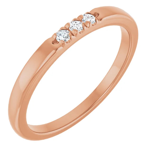 0.30CTW 10K Gold Ladies 3 Stone Design Past, Present, Round Cut Flush Set Diamond Ring