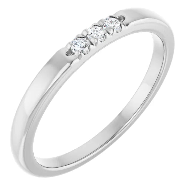 0.30CTW 10K Gold Ladies 3 Stone Design Past, Present, Round Cut Flush Set Diamond Ring