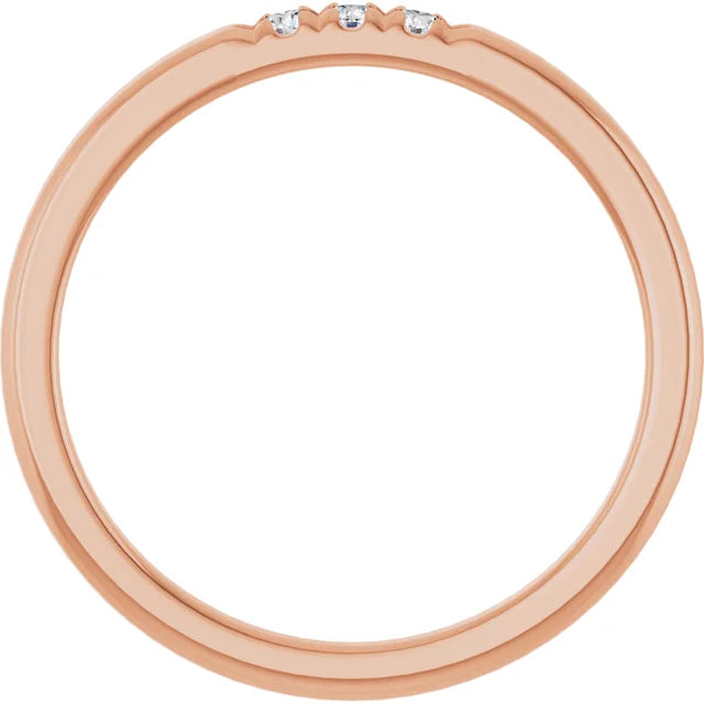 0.30CTW 10K Gold Ladies 3 Stone Design Past, Present, Round Cut Flush Set Diamond Ring