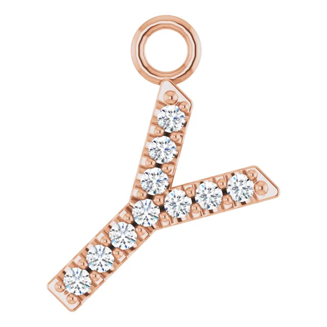 14K Solid Gold & Diamond Initial Pendant (A–Z) - View 68