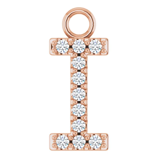 14K Solid Gold & Diamond Initial Pendant (A–Z) - View 24