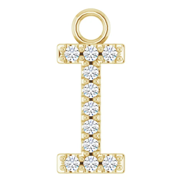 14K Solid Gold & Diamond Initial Pendant (A–Z) - View 26