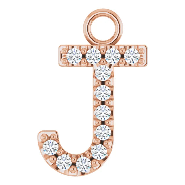 14K Solid Gold & Diamond Initial Pendant (A–Z) - View 29
