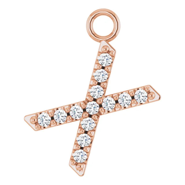 14K Solid Gold & Diamond Initial Pendant (A–Z) - View 63