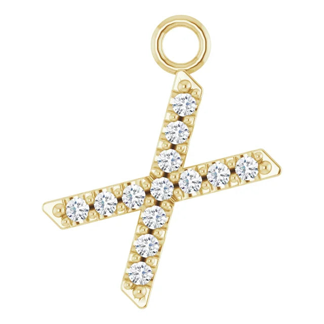 14K Solid Gold & Diamond Initial Pendant (A–Z) - View 65