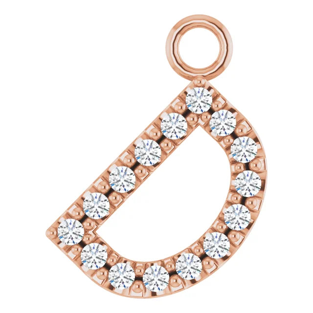 14K Solid Gold & Diamond Initial Pendant (A–Z) - View 11