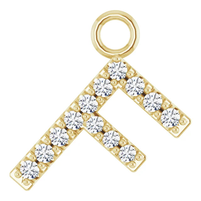 14K Solid Gold & Diamond Initial Pendant (A–Z) - View 17
