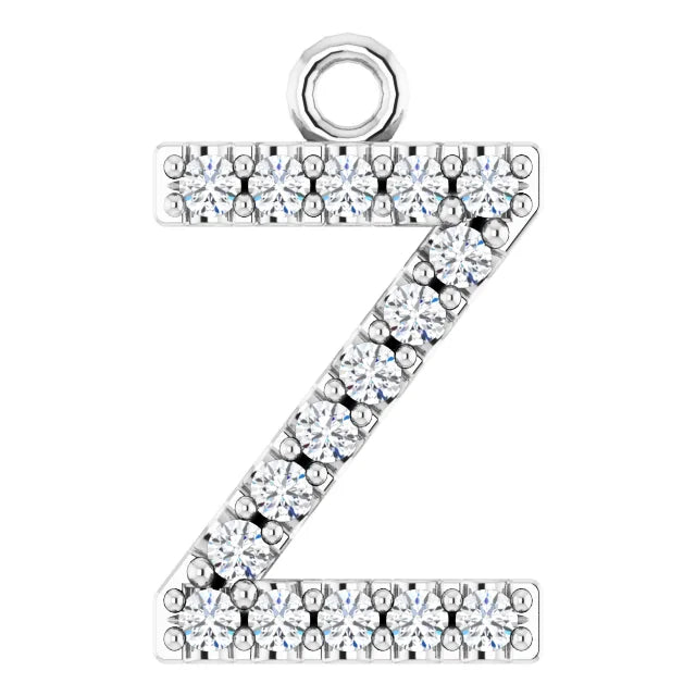 14K Solid Gold & Diamond Initial Pendant (A–Z) - View 79