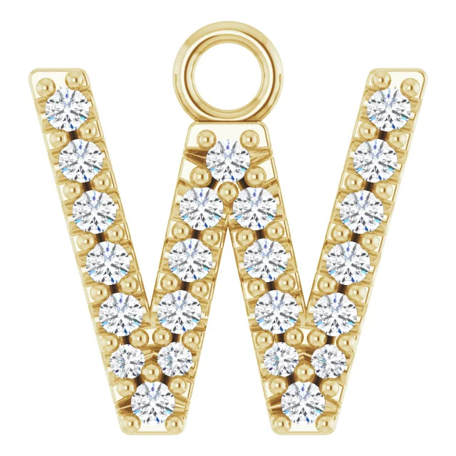14K Solid Gold & Diamond Initial Pendant (A–Z) - View 60