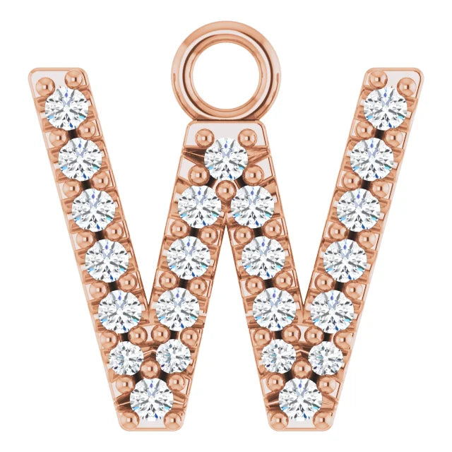 14K Solid Gold & Diamond Initial Pendant (A–Z) - View 62