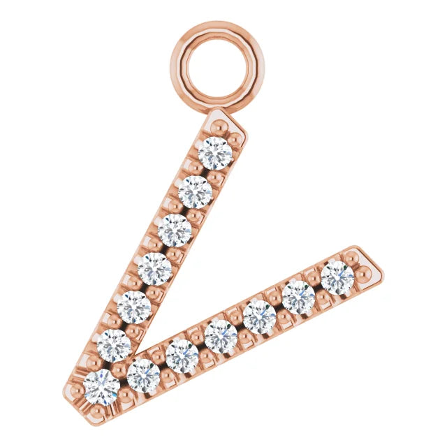 14K Solid Gold & Diamond Initial Pendant (A–Z) - View 57