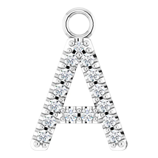 14K Solid Gold & Diamond Initial Pendant (A–Z)