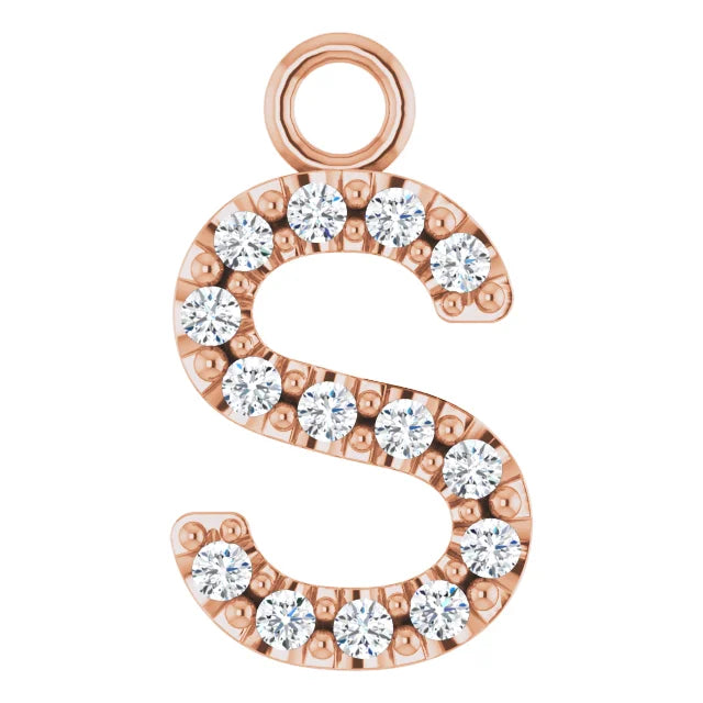 14K Solid Gold & Diamond Initial Pendant (A–Z) - View 48